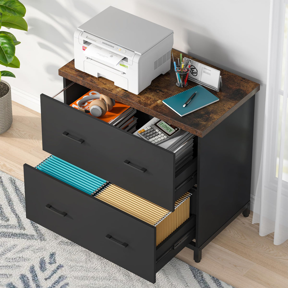 2-Drawer Wood File Cabinet R541