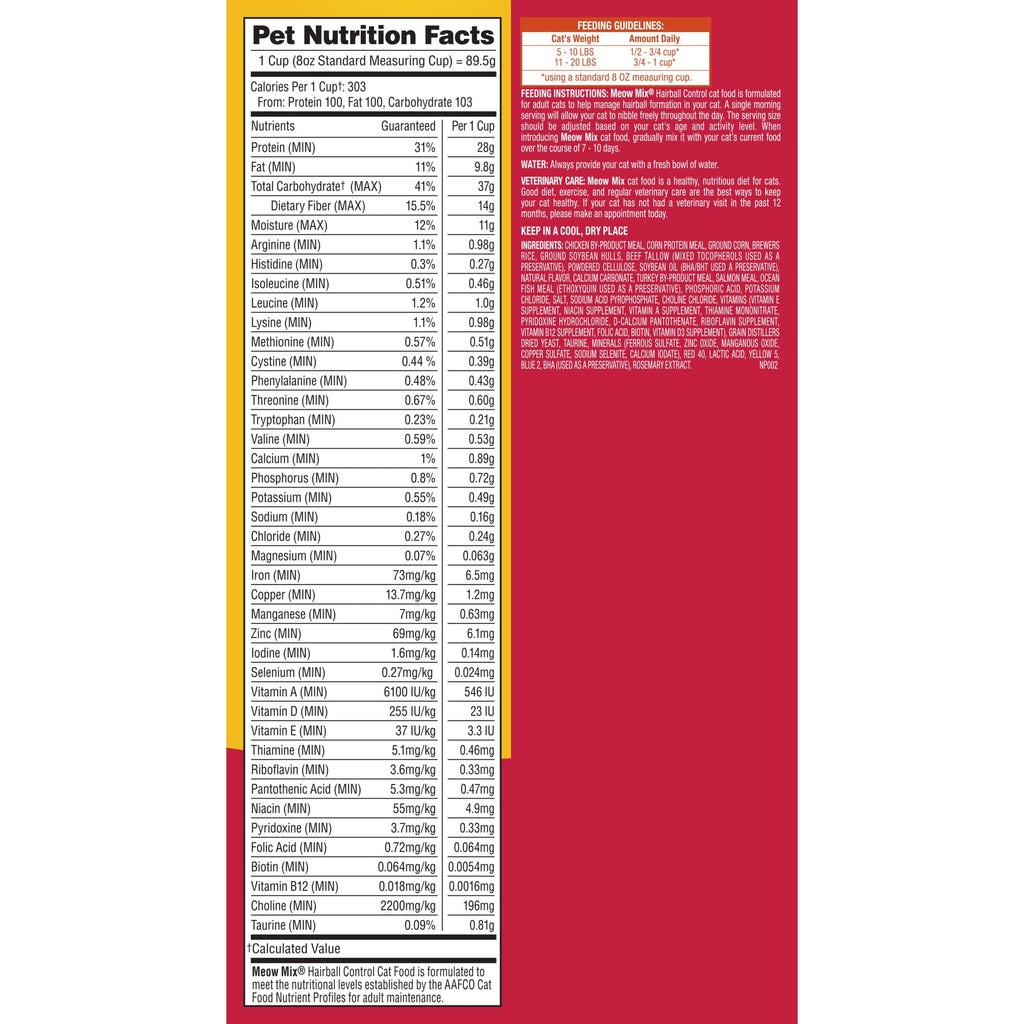 Hairball Control Dry Cat Food, 6.3 Pound Bag H824