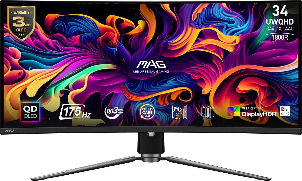 34 Curved OLED Gaming Monitor, 3440 x 1440, 175Hz, Black Z510324