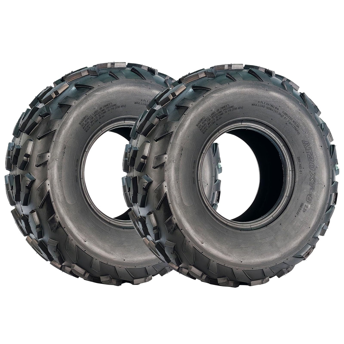 20x7-8 4 Ply Tubeless ATV UTV Tires Set of 2 L212863