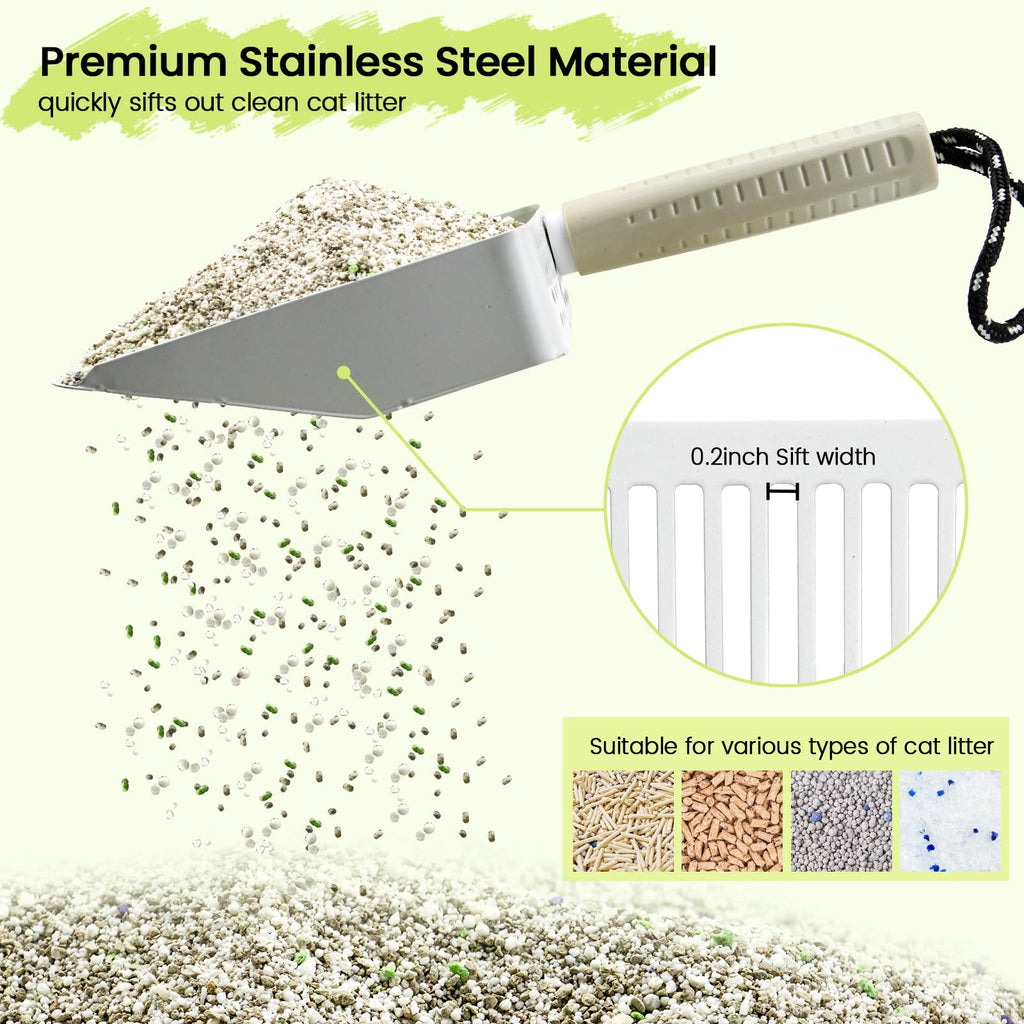 Stainless Steel Cat Litter Scoop with Holder W45491