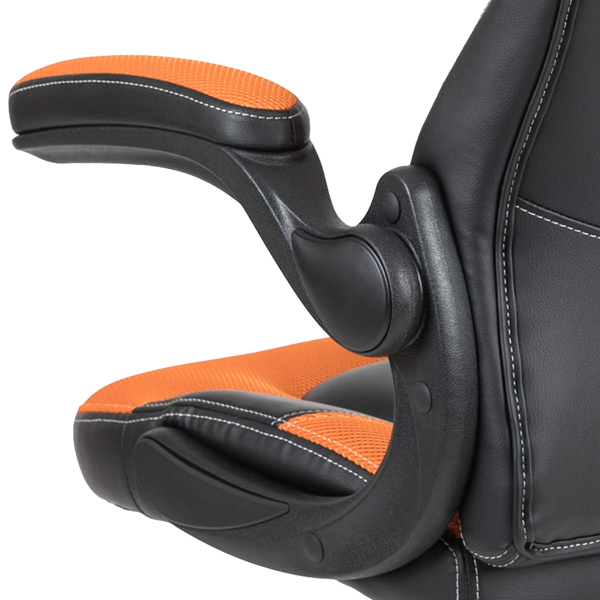 Orange Black Ergonomic Gaming Chair with Flip-Up Arms C23725