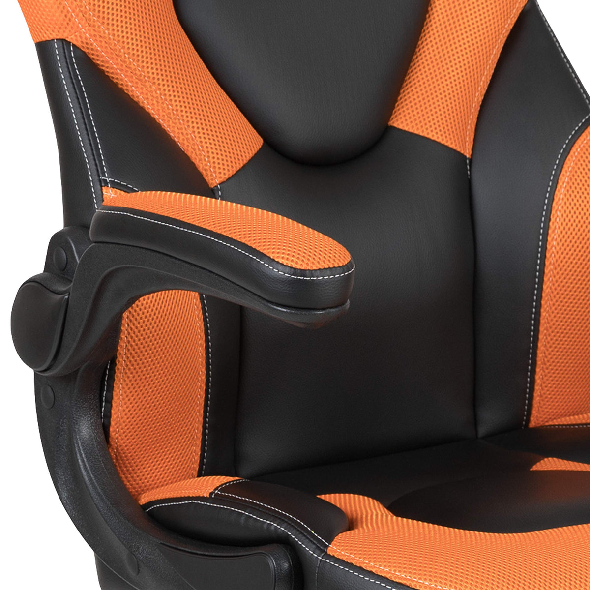 Orange Black Ergonomic Gaming Chair with Flip-Up Arms C23725