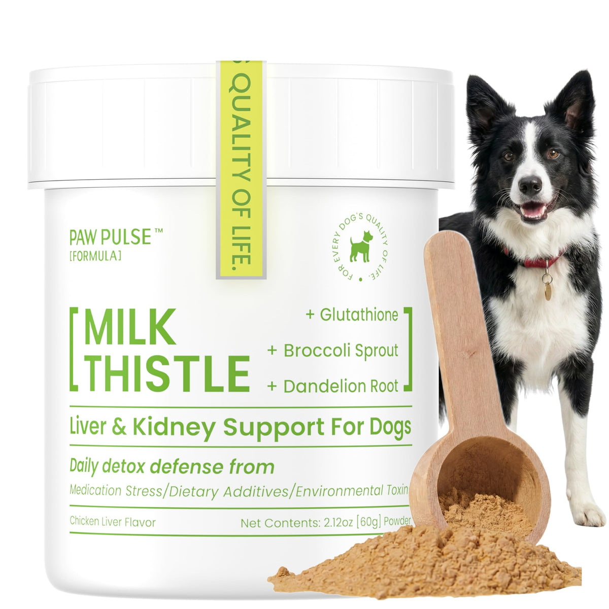 Milk Thistle & Silymarin Powder Liver Support for Dogs 2.12 oz B710273