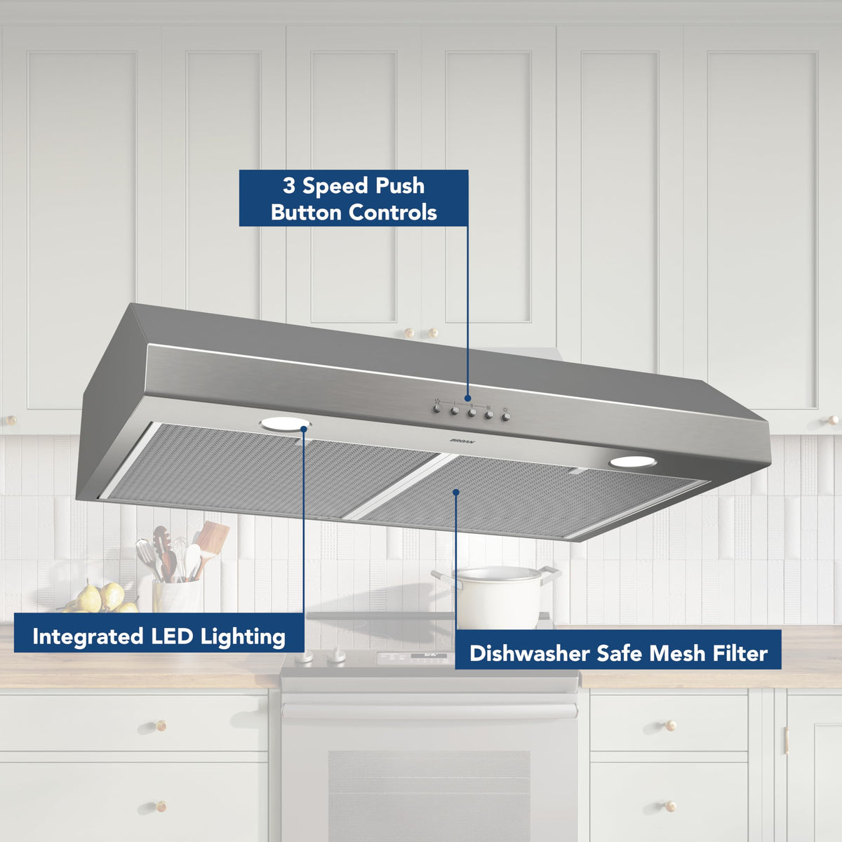 30-Inch Stainless Steel Under-Cabinet Range Hood F35761