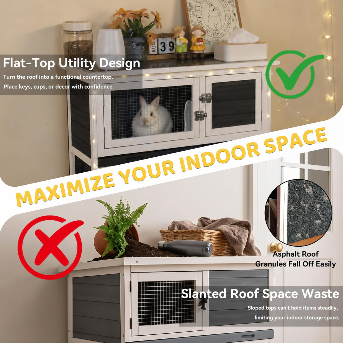 2-Story Indoor Rabbit Hutch with Wheels O835