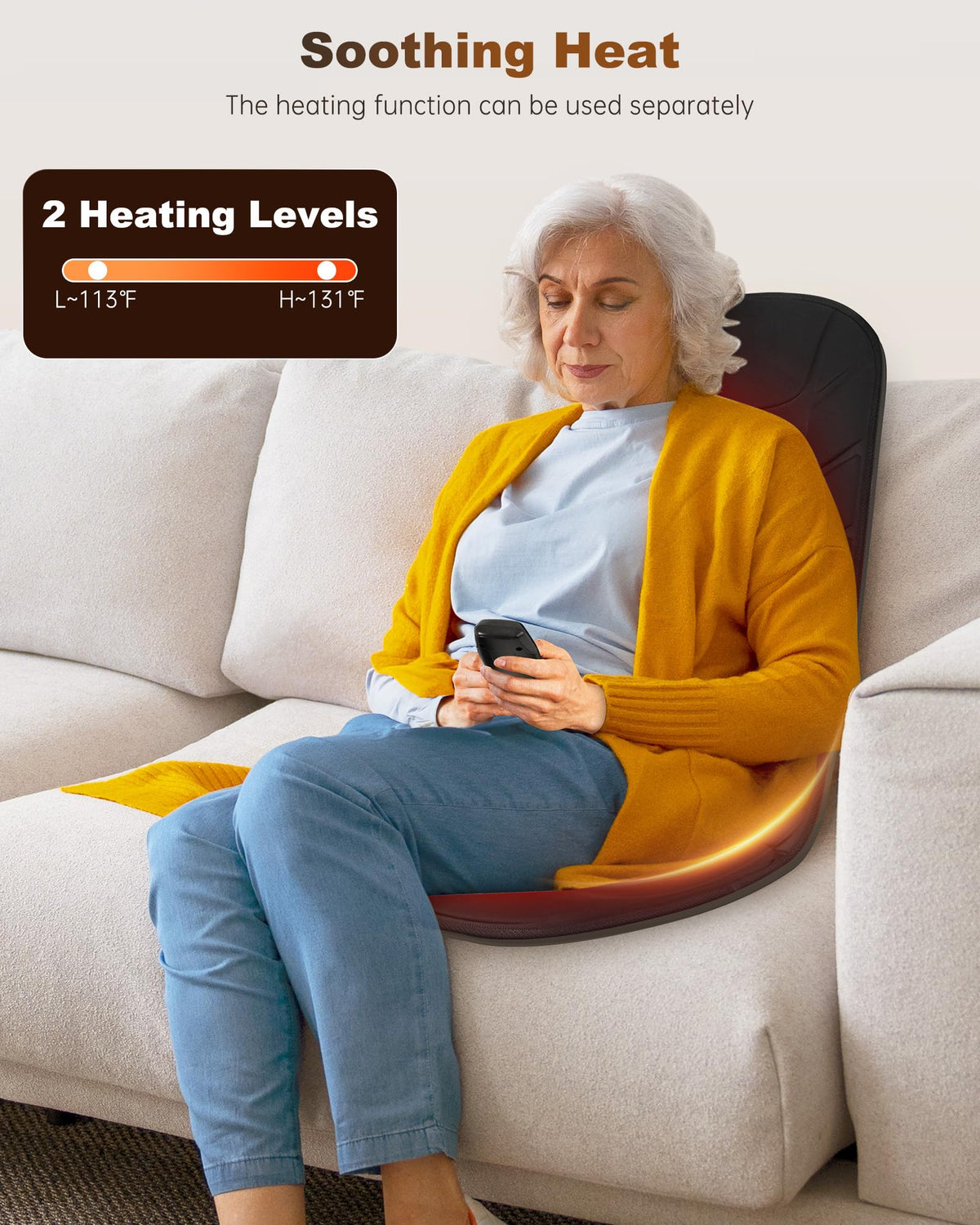 Vibration Back Massage Seat Cushion with Heat M9689