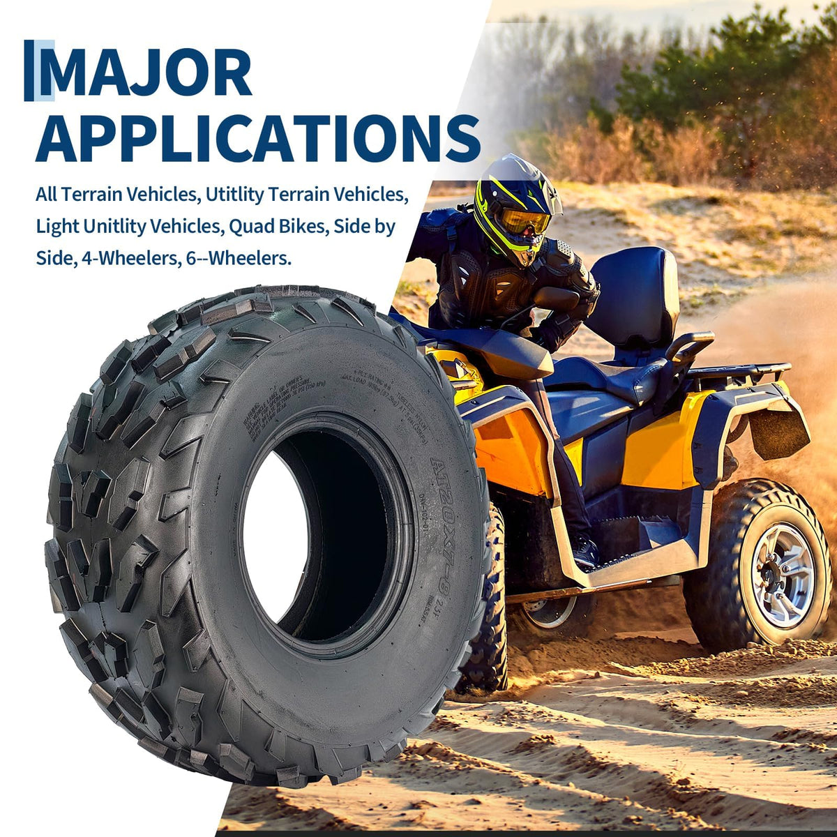 20x7-8 4 Ply Tubeless ATV UTV Tires Set of 2 L212863