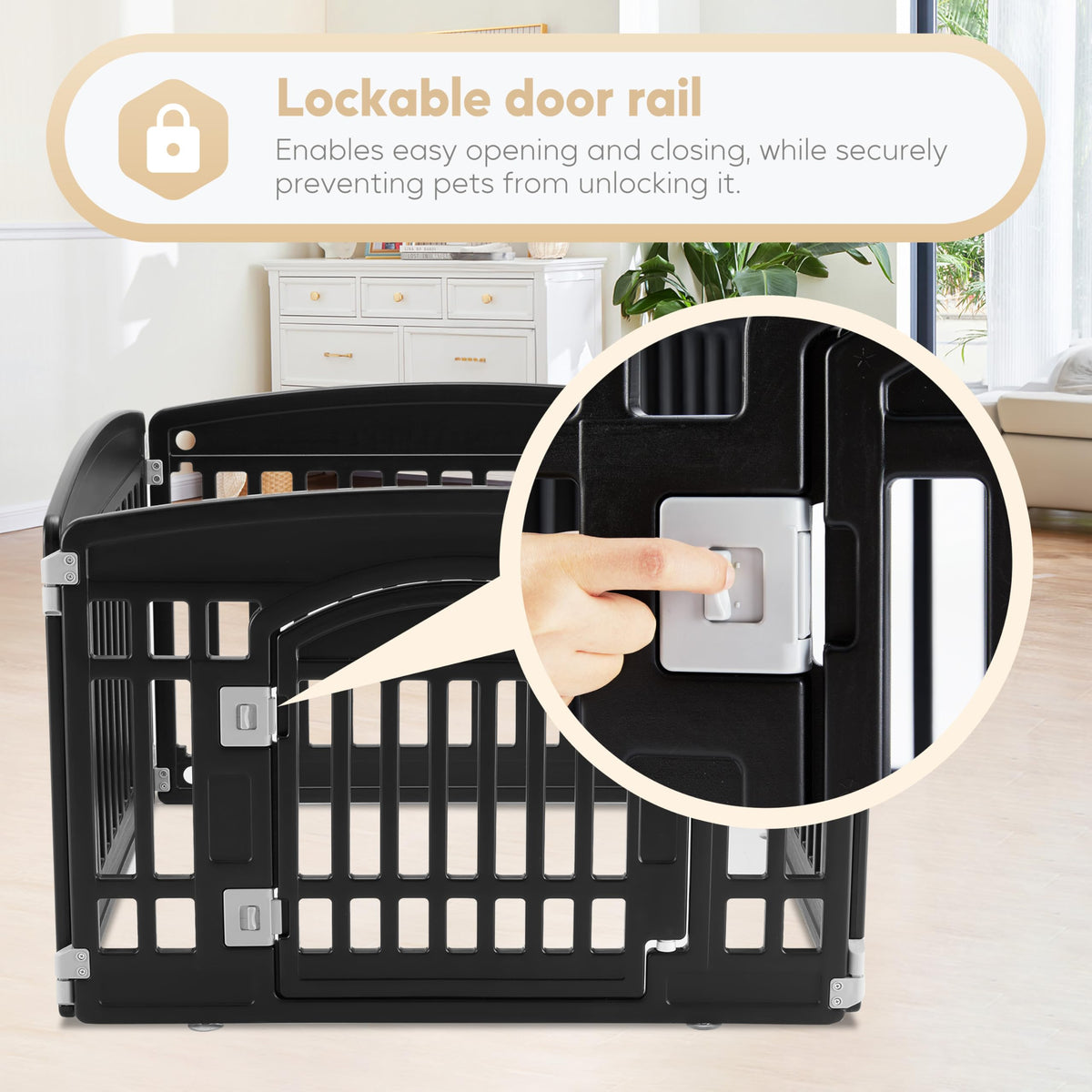 24" 4-Panel Black Dog Playpen O3835