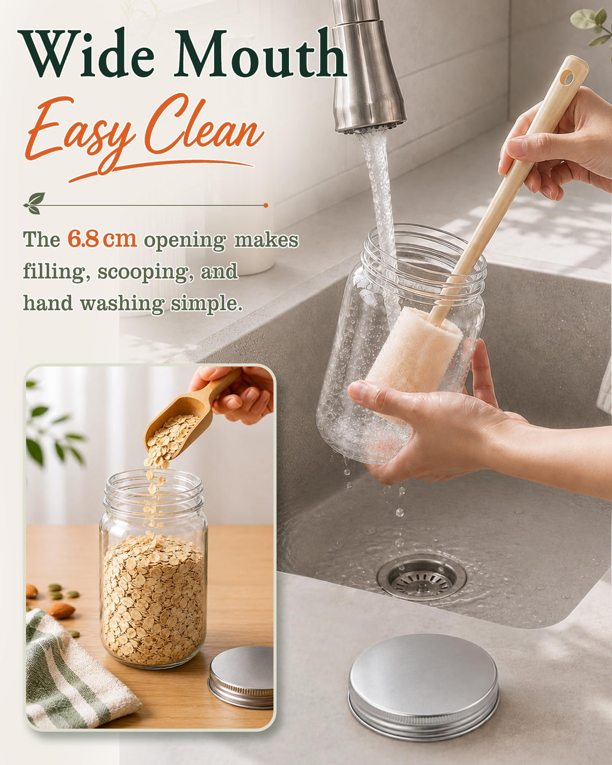 12 Pack 16 oz Clear Plastic Mason Jars with Lids Q211433
