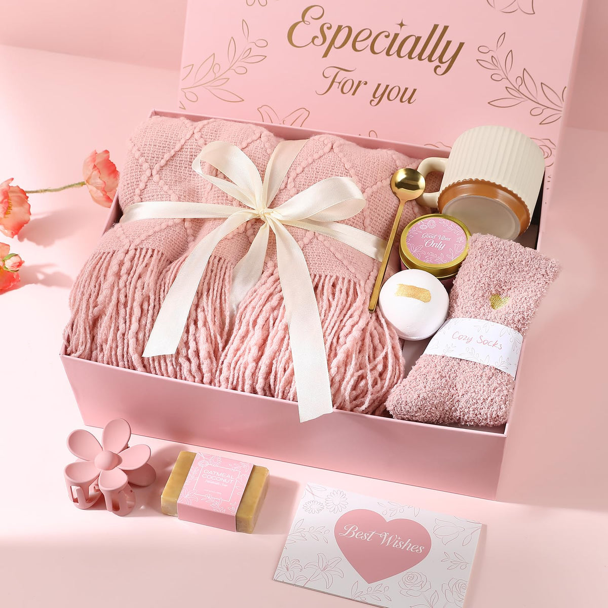 Get Well Soon Gifts Baskets for Women (Pink) T84242