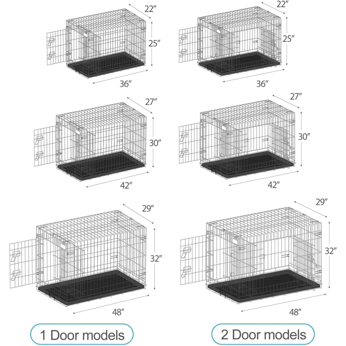 42” X-Large Heavy-Duty Dog Crate with Divider Panel N6213
