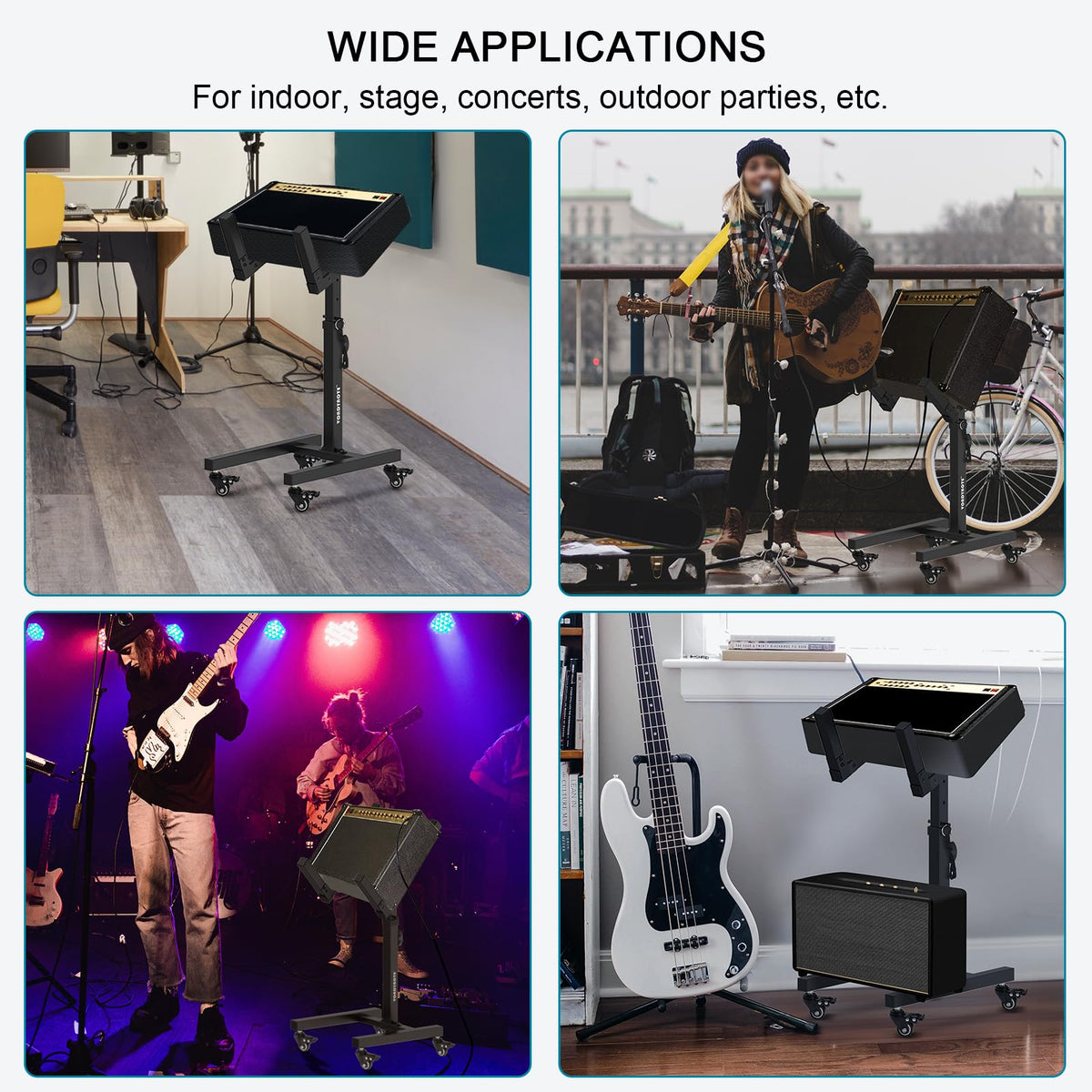 Adjustable Guitar Amp Stand with Wheels B791067