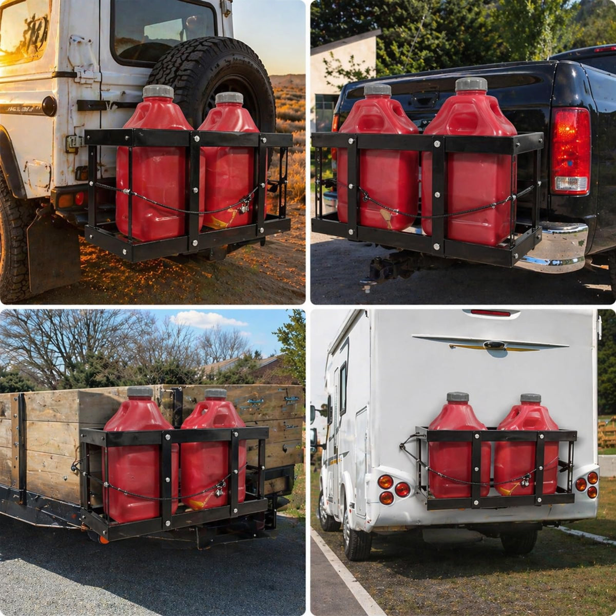 Heavy-Duty Fuel Jug Holder for Two 5 Gallon Gas Cans I19006