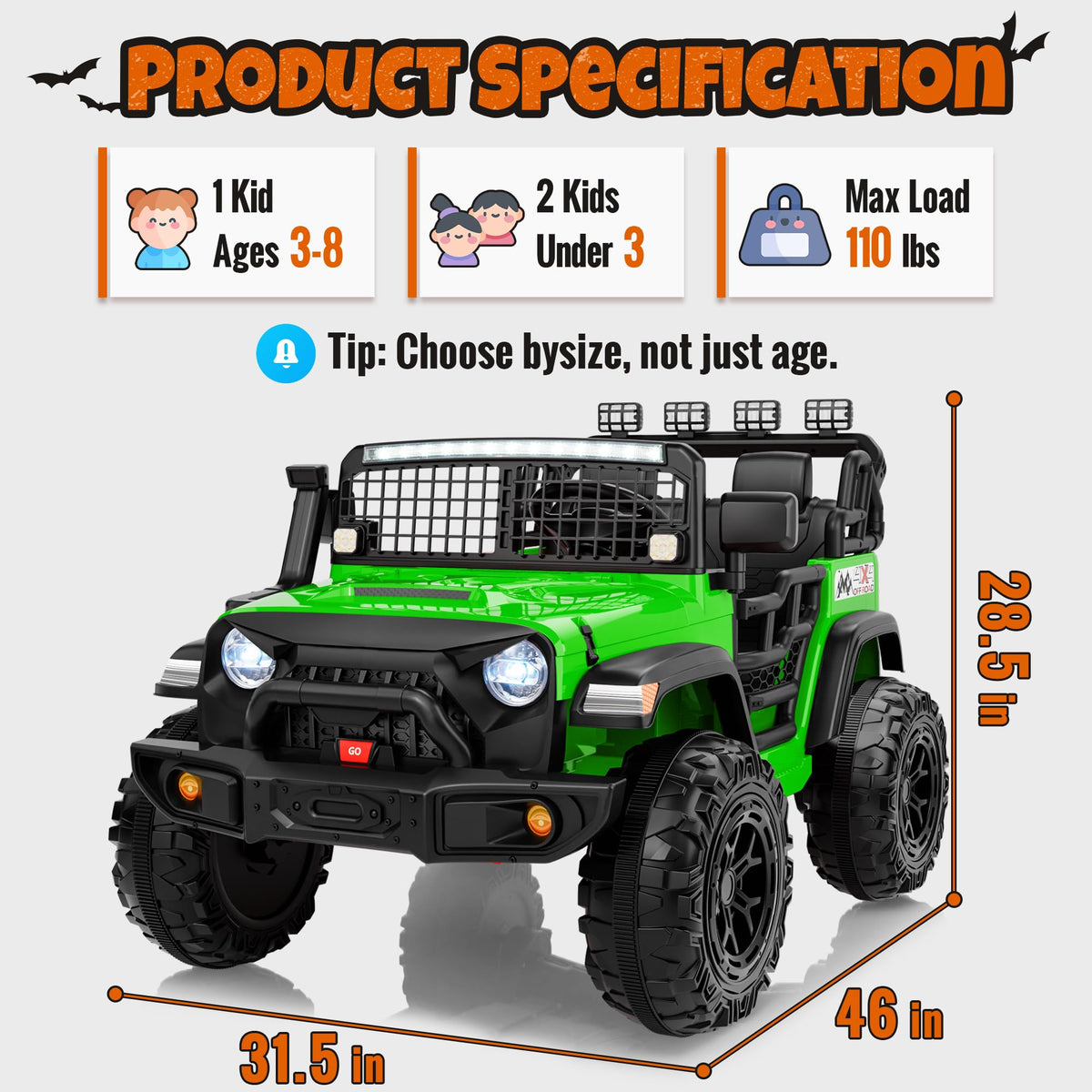 24V 2-Seater Electric Ride On Car Truck with Remote Control X98533