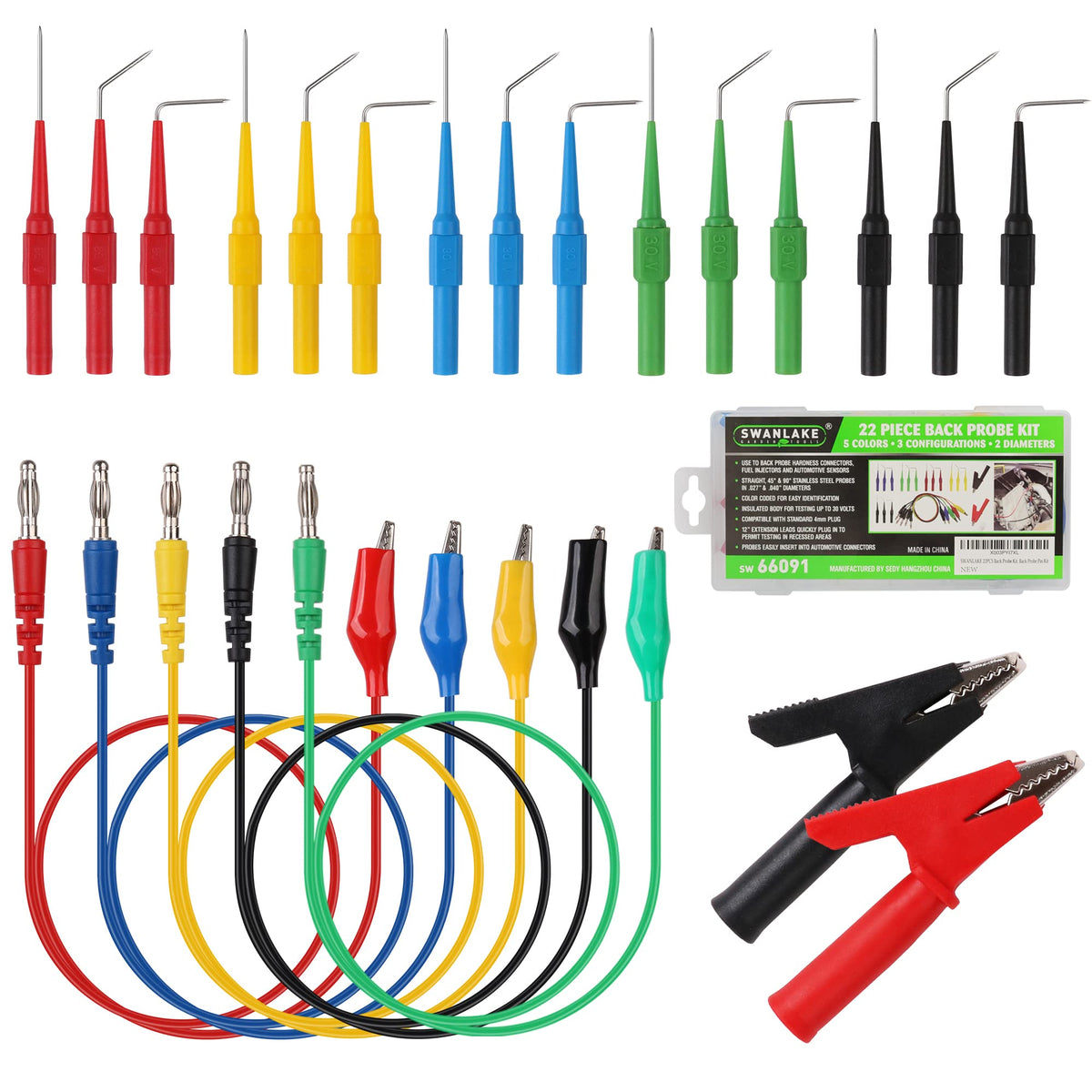 22-Piece Back Probe Kit with Test Leads and Alligator Clips H968