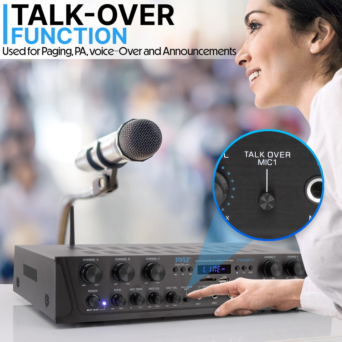 6 Channel 600 Watt Bluetooth Home Audio Amplifier U280