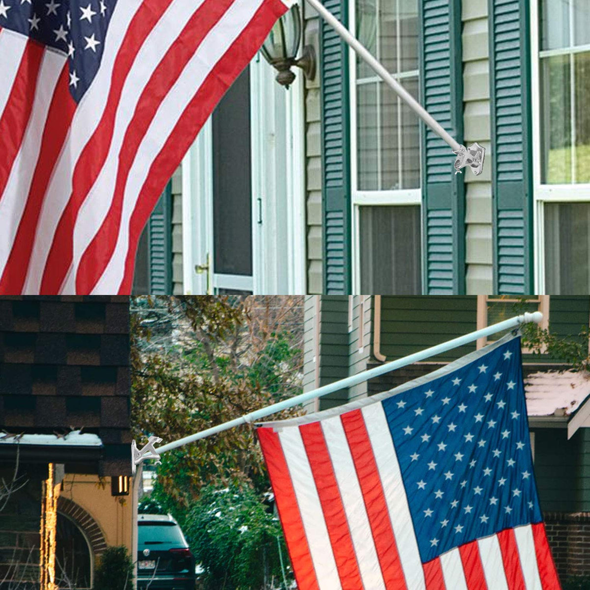 Stainless Steel Heavy Duty Flag Pole Holder Wall Mount Bracket 2 Positions I73252