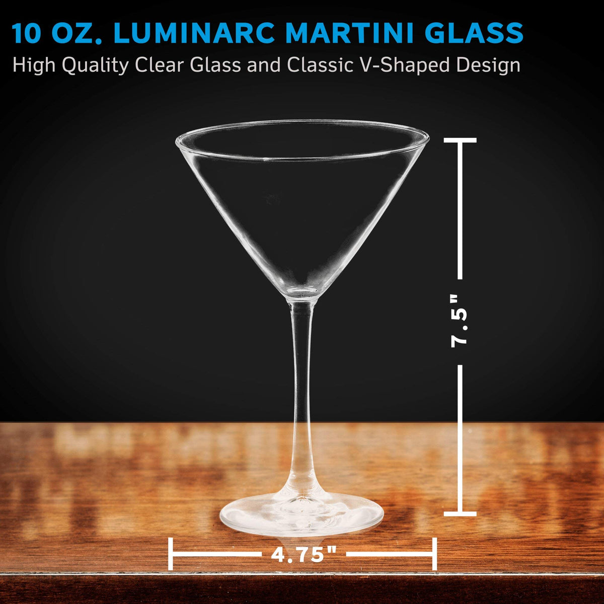 10 oz. Set of 10 Martini Glasses I494