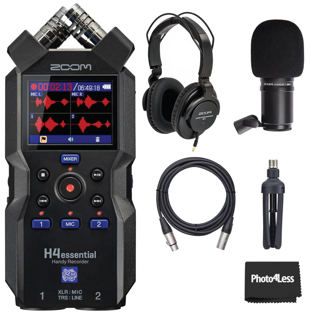 4-Track Handy Recorder with 32-Bit Float, Stereo Microphones, 2 XLR/TRS Combo Inputs F94597
