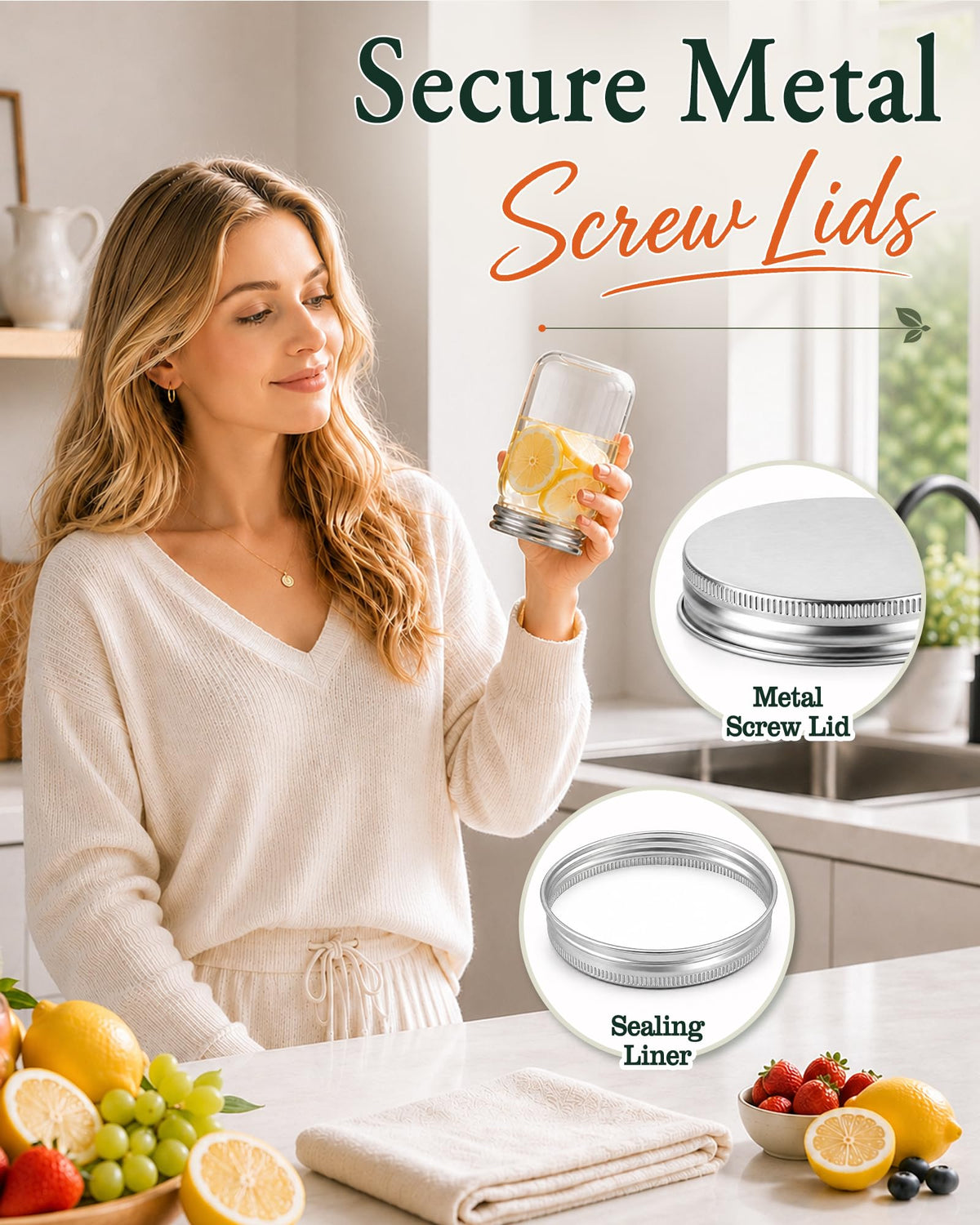12 Pack 16 oz Clear Plastic Mason Jars with Lids Q211433