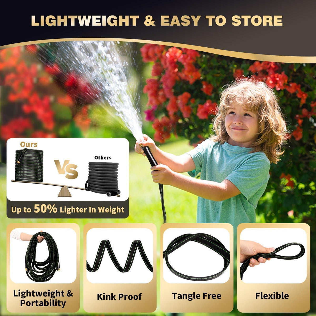 100 ft Heavy Duty No Kink Garden Hose S277