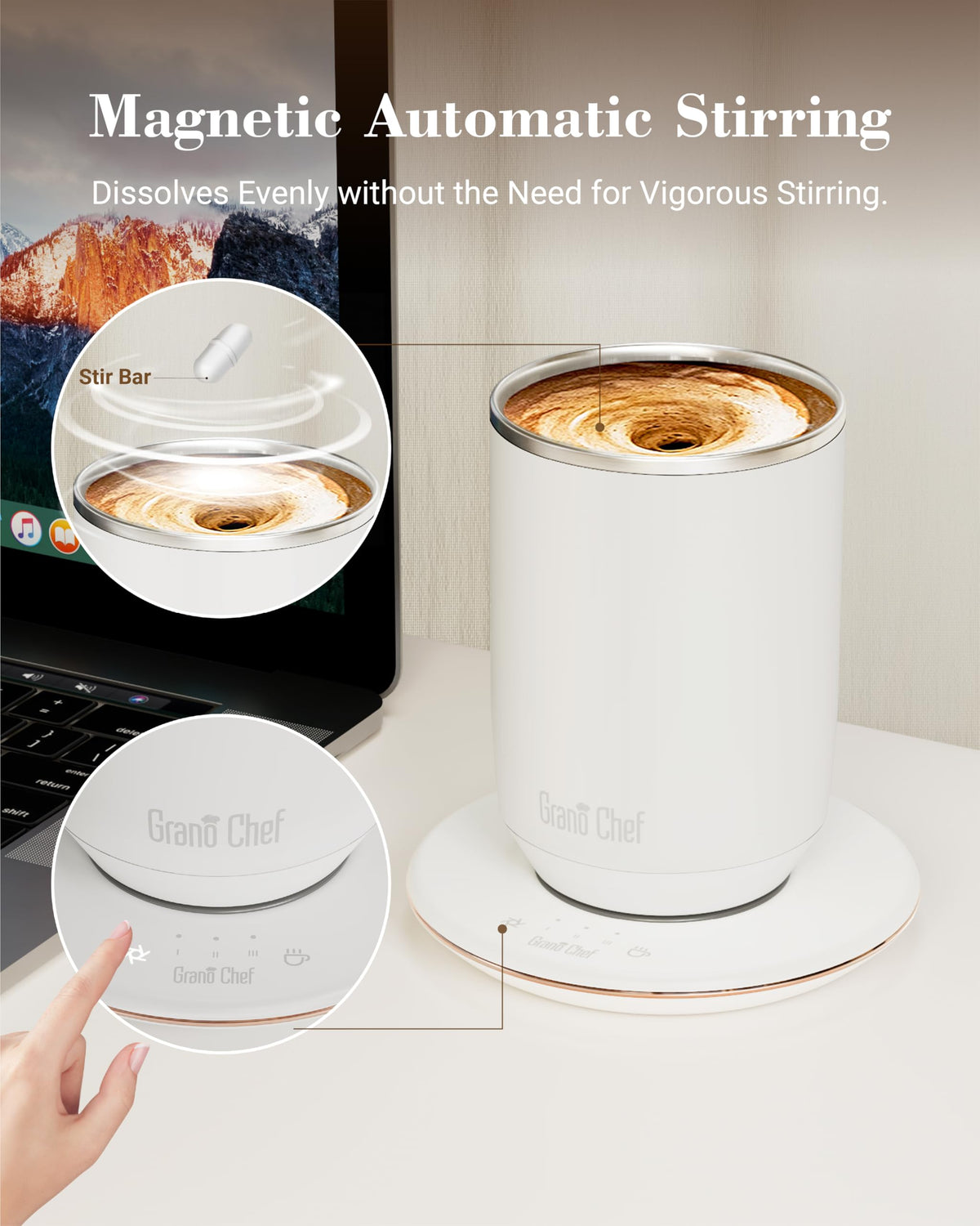 Self-Heating 10oz Temperature Controlled Coffee Mug with Dripper K471