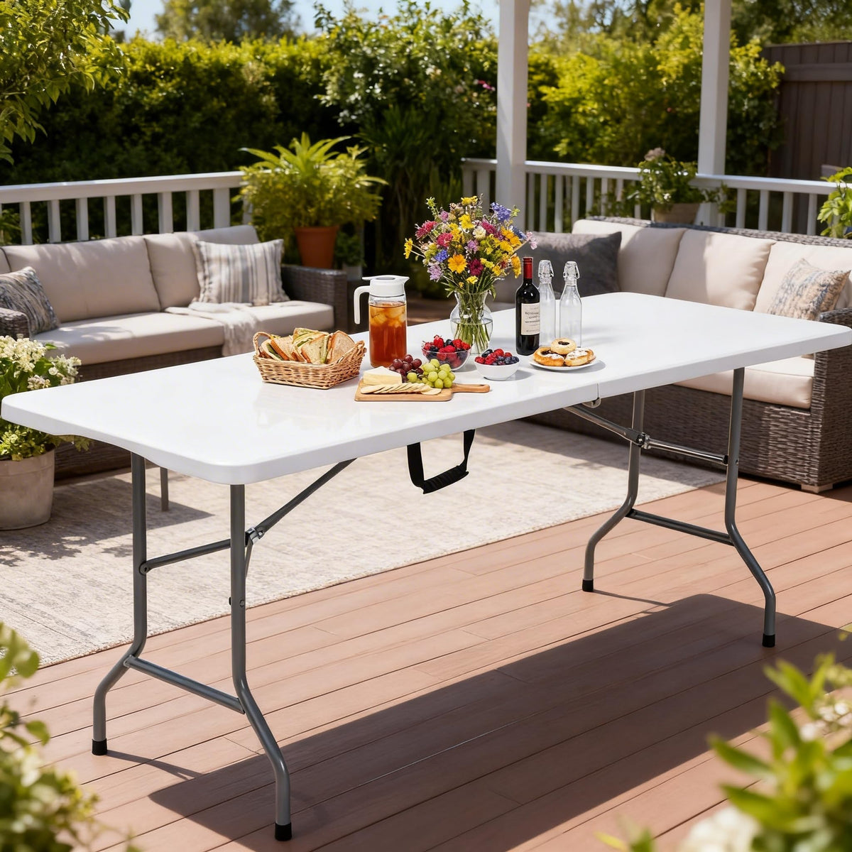 Heavy-Duty 6ft Folding Table with Handle M95893