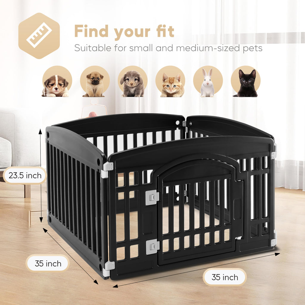 24" 4-Panel Black Dog Playpen O3835