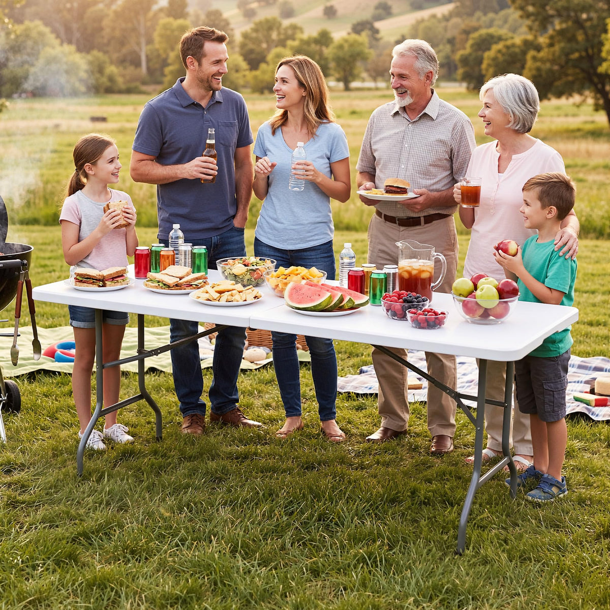 Heavy-Duty 6ft Folding Table with Handle M95893