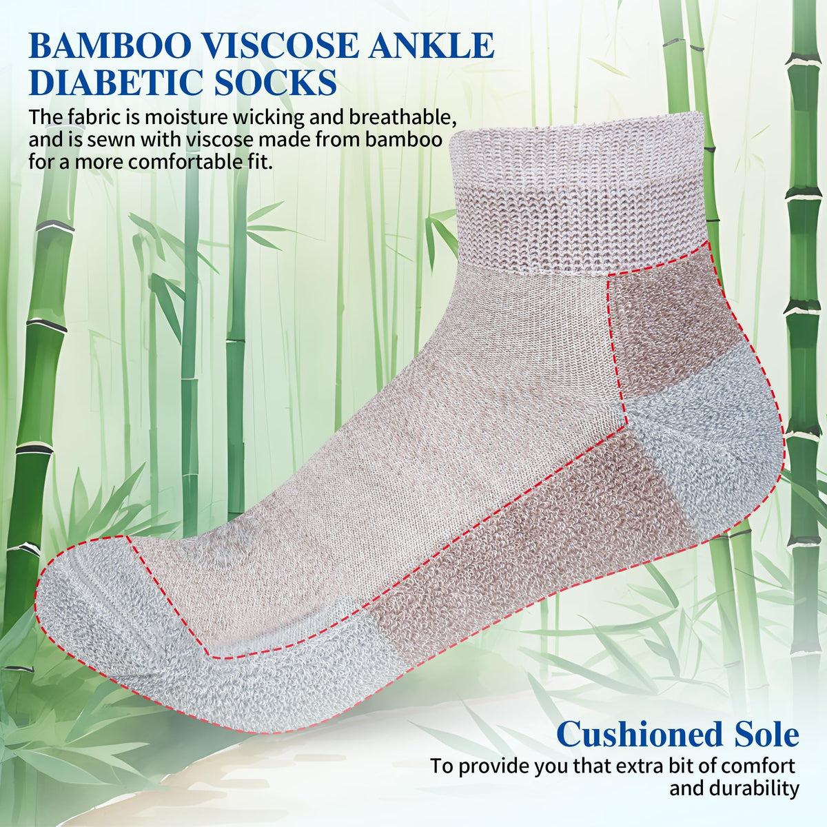 6 Pairs Ankle & 6 Pairs Low Cut Diabetic Socks Size 9-12/10-13/13-15 U386944
