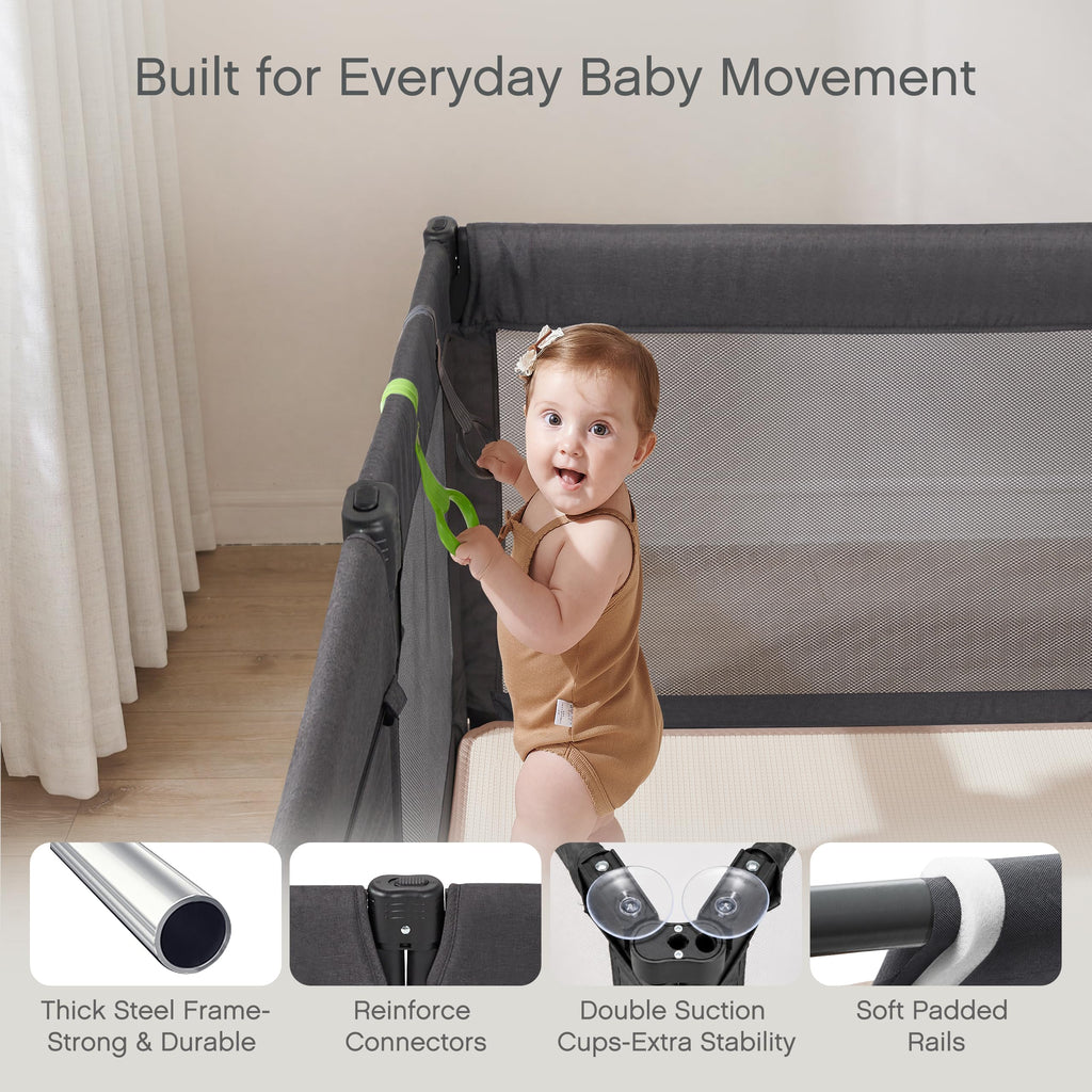 Foldable Adjustable 8-Panel Baby Playpen with Mesh H8312