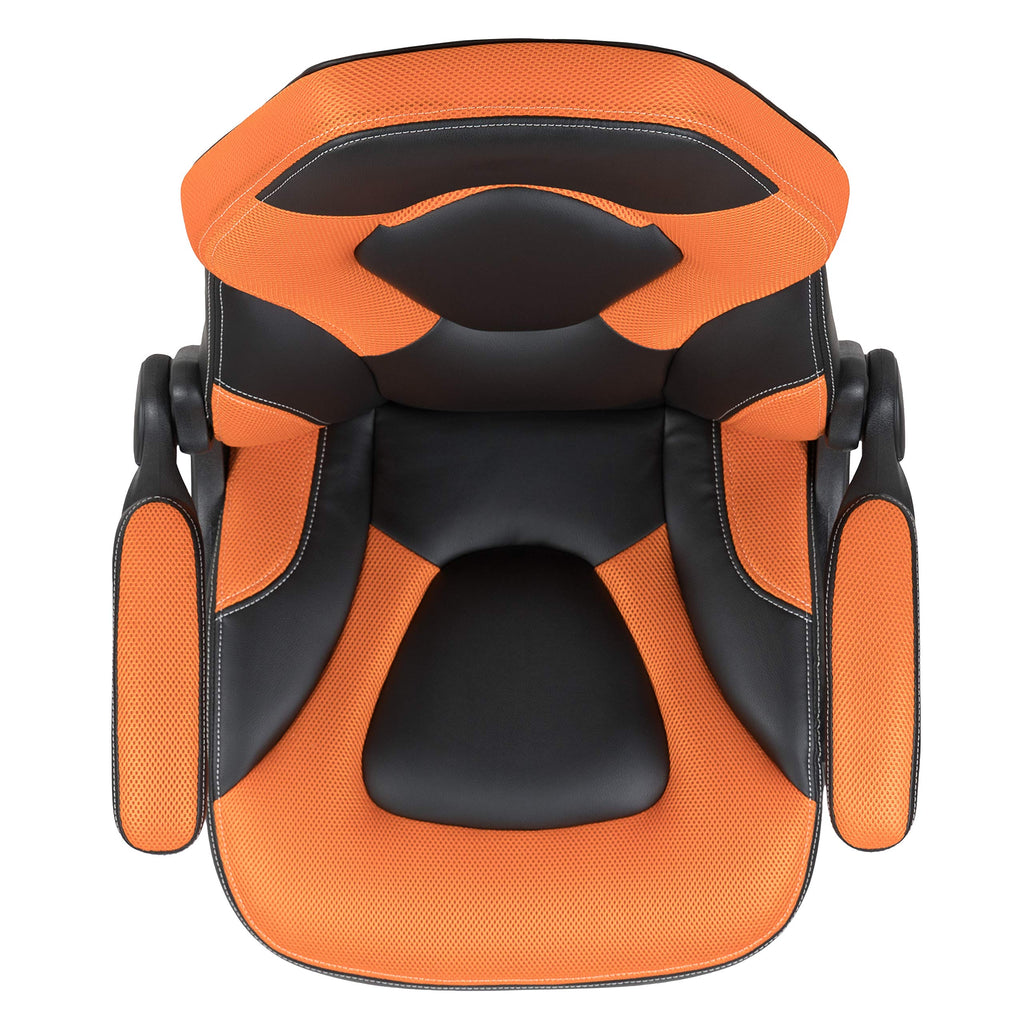Orange Black Ergonomic Gaming Chair with Flip-Up Arms C23725